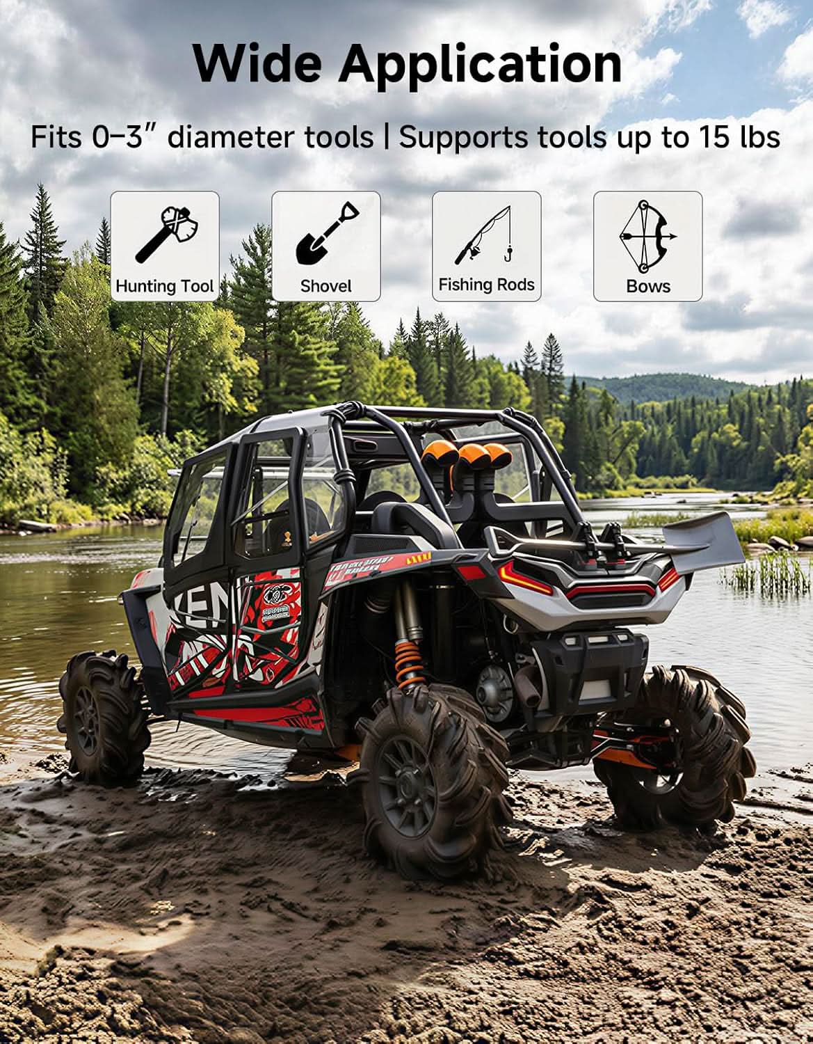 Kemimoto Sportsman RZR portattrezzi a cricchetto 0-76 mm
