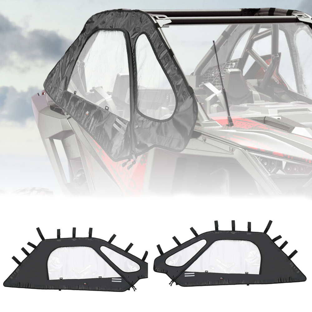 Kemimoto RZR PRO XP porte superiori morbide coppia nere antipioggia