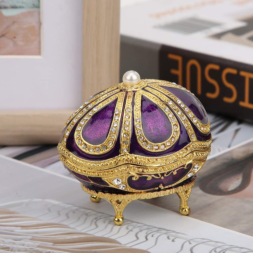 Hapivida Uovo Fabergé scatola portagioie viola smalto strass