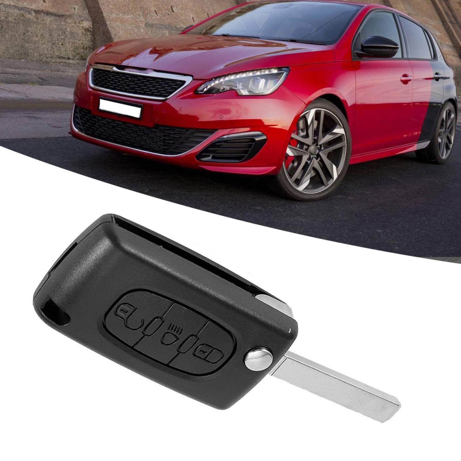 Kuuleyn guscio chiave 3 pulsanti nero per Citroen C3 C4 C5