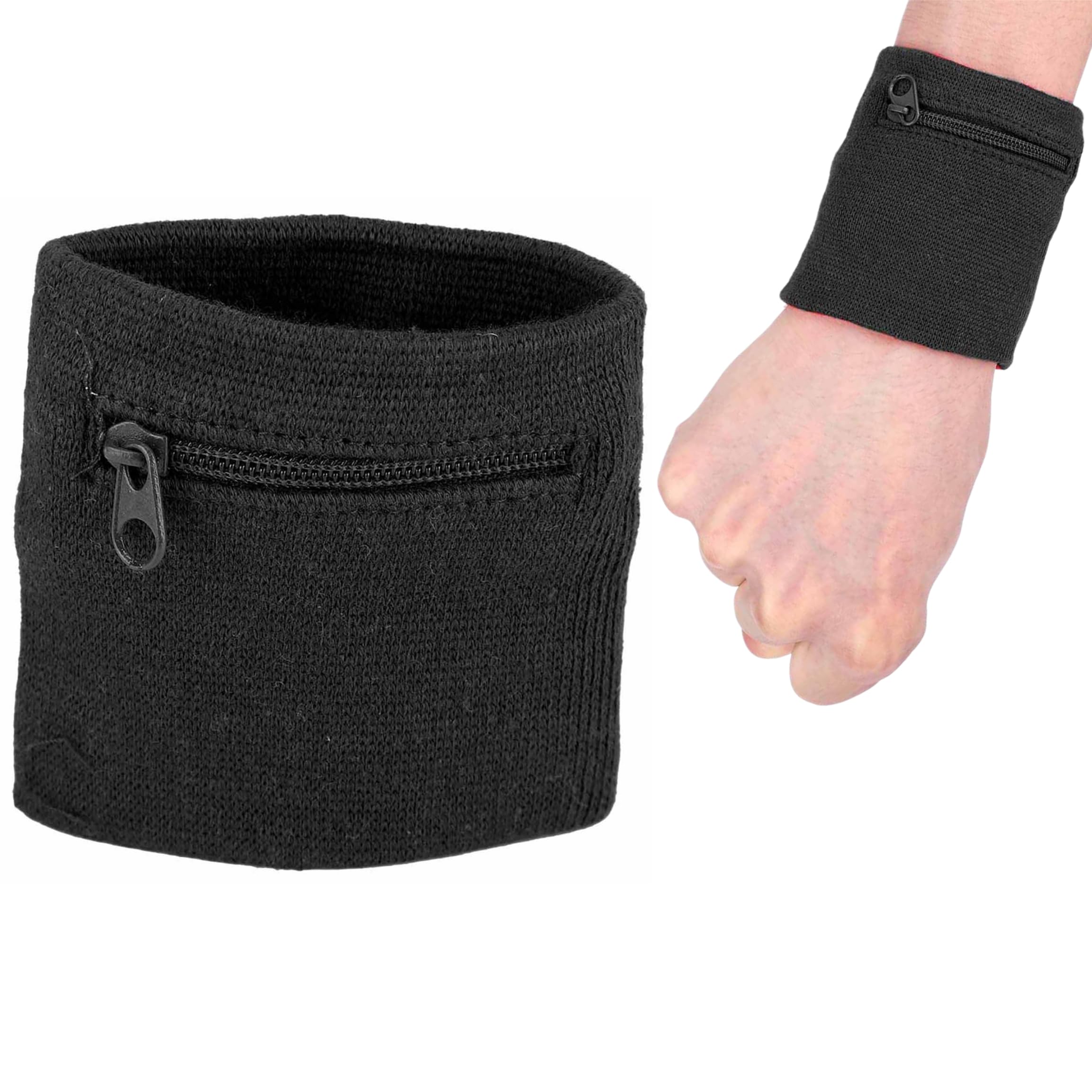 Kuuleyn Polsino sportivo con cerniera cotone nero unisex