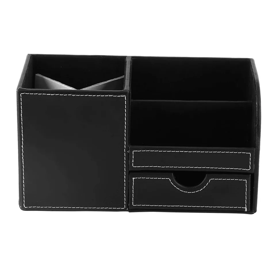 Kuuleyn Organizer Scrivania 1 Cassetto Nero Pelle