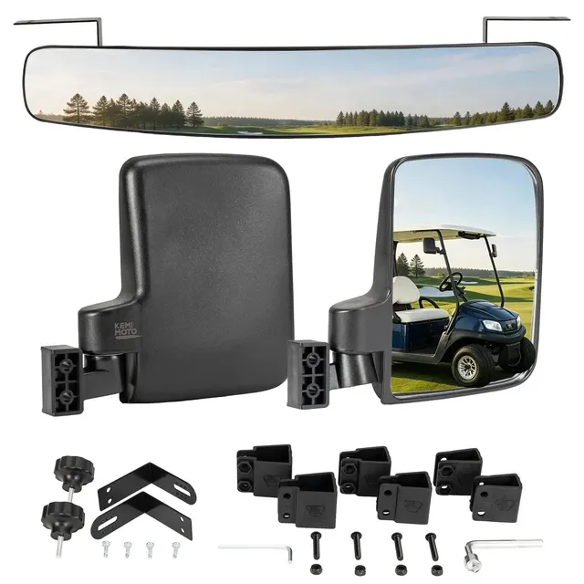KEMIMOTO Golf Cart kit specchietti 3 pezzi senza fori grandangolari