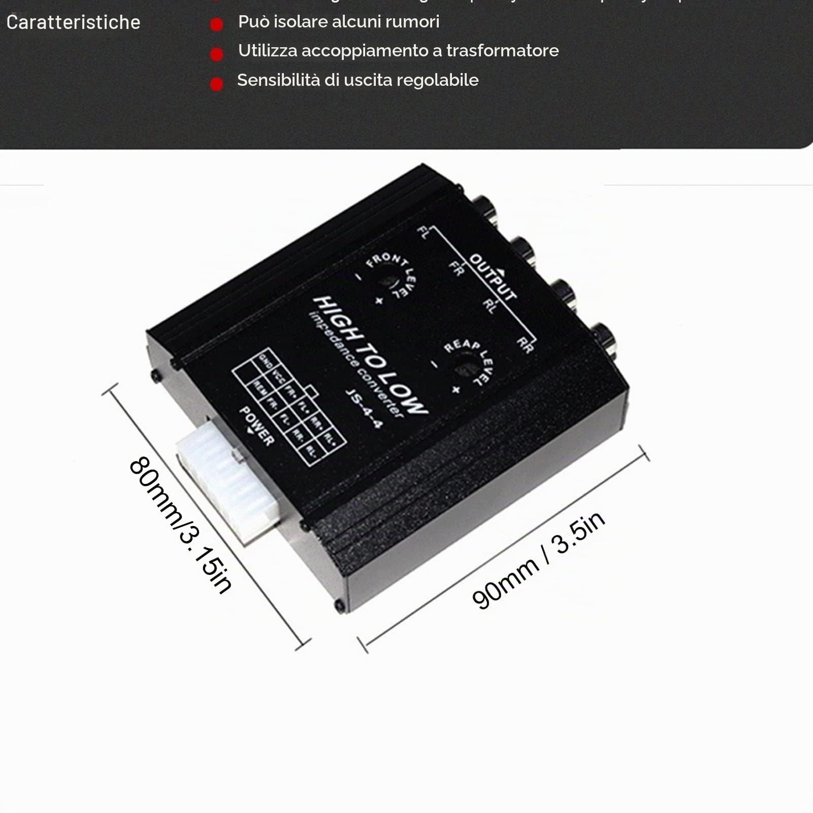 AOWINHIT Convertitore impedenza 12V 4 canali per auto