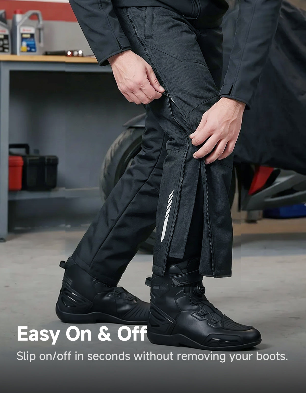Kemimoto pantaloni moto riscaldati antivento con armor CE