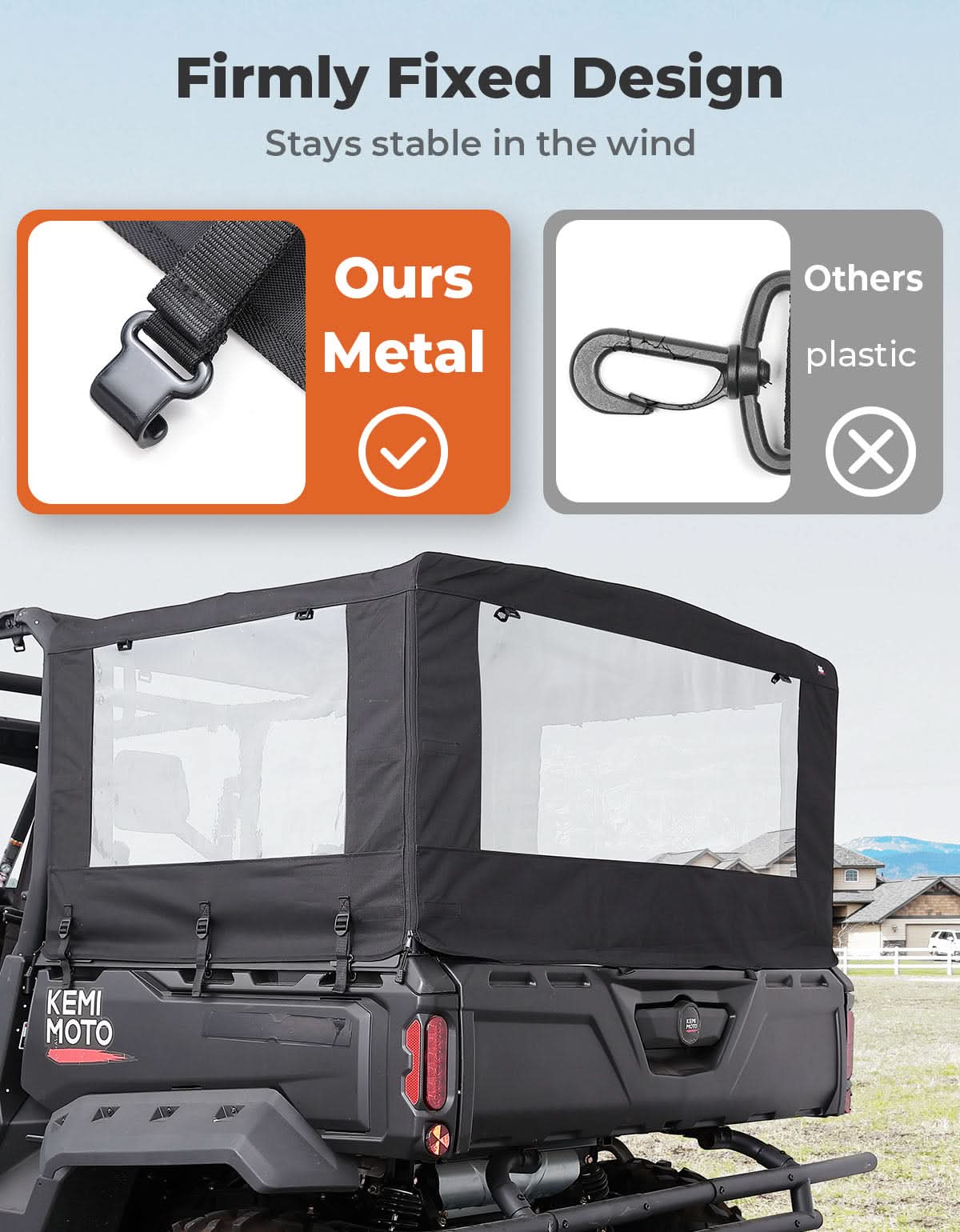 KEMIMOTO Defender telo cassone UTV camper impermeabile