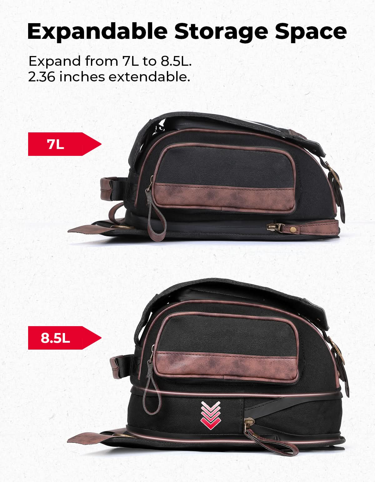 Kemimoto 8,5L borsa serbatoio moto espandibile touch
