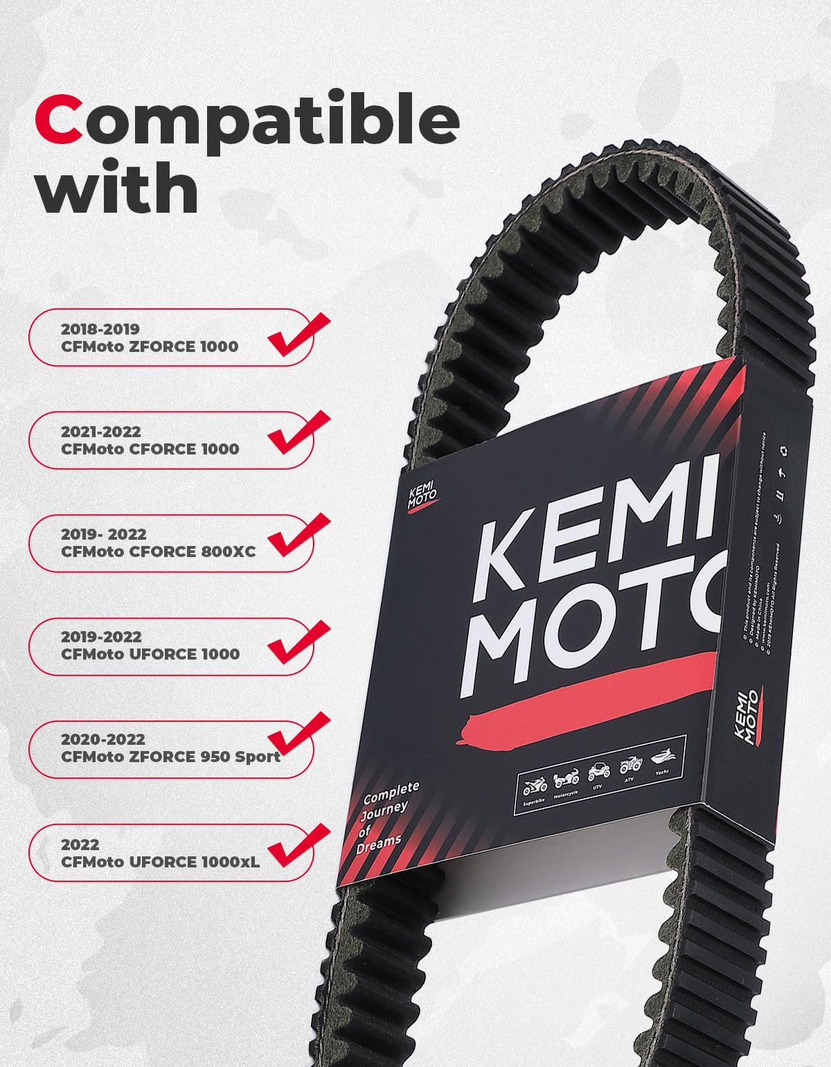 Kemimoto CFMOTO CForce UForce ZForce cinghia CVT in aramide