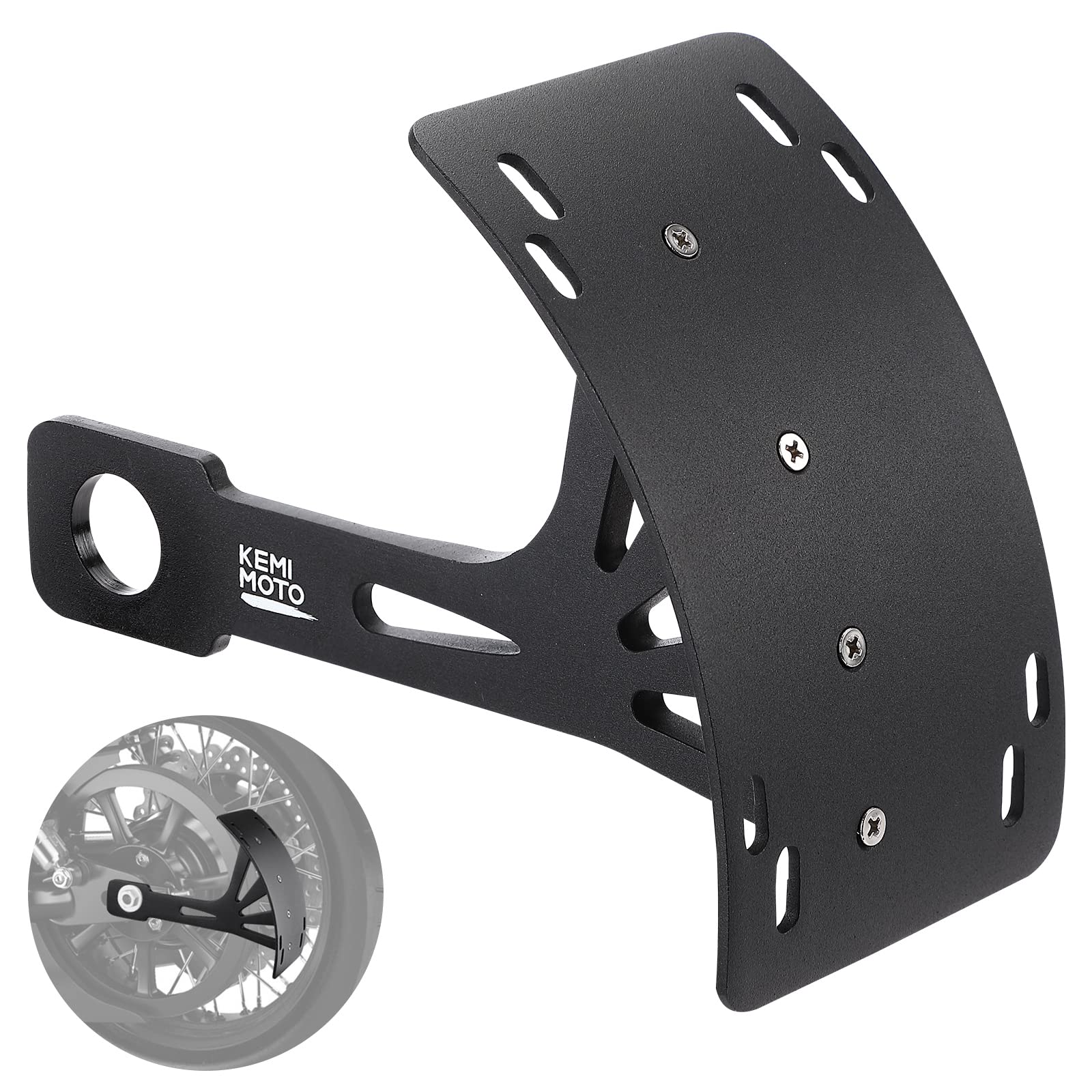 Kemimoto portatarga moto universale nero con luce LED