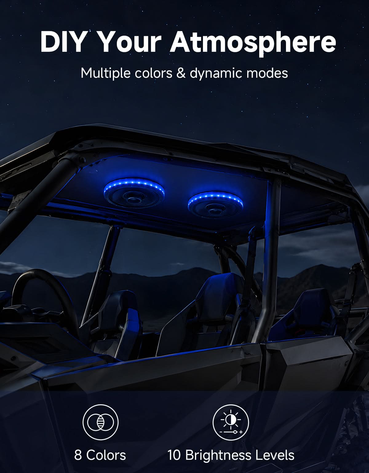 KEMIMOTO Dreamcolor Anelli LED Altoparlanti 6,5" 4 Pezzi