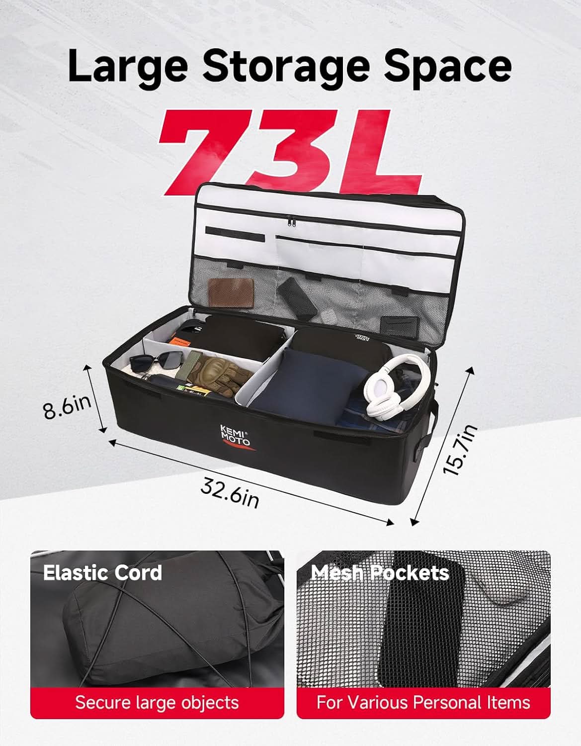 KEMIMOTO ATV Borsa Posteriore 73L con Frigo 12L