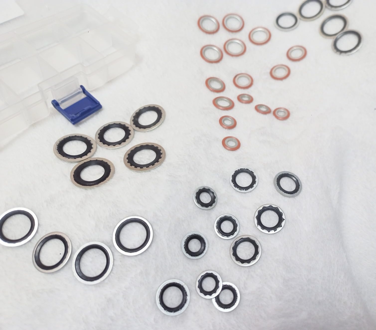 AOWINHIT Kit Guarnizioni Clima Auto 40 Pezzi Alluminio