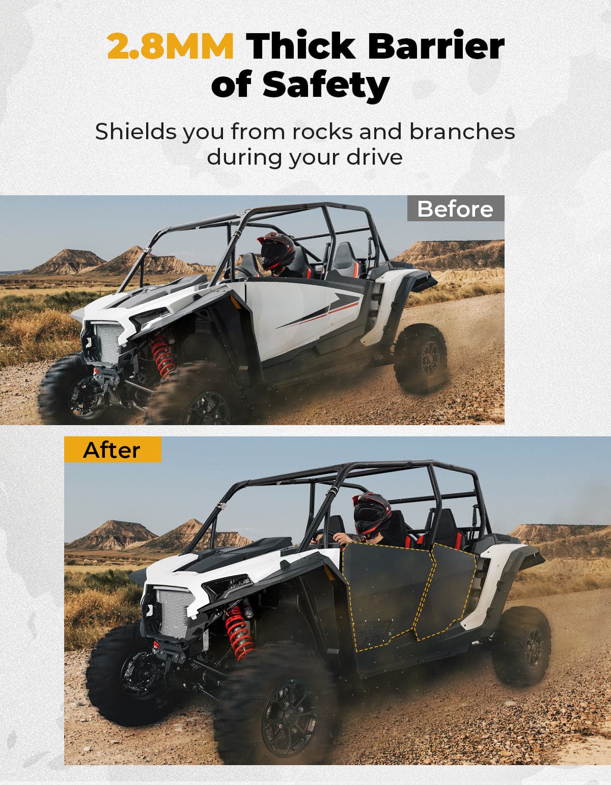 KEMIMOTO RZR XP 4 1000 mezze porte alluminio con finestra 4pz