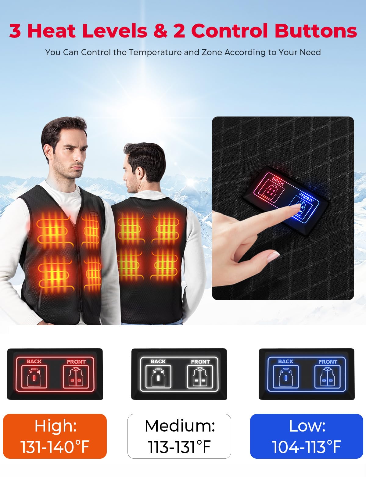 Kemimoto gilet riscaldato uomo L 6 zone nero