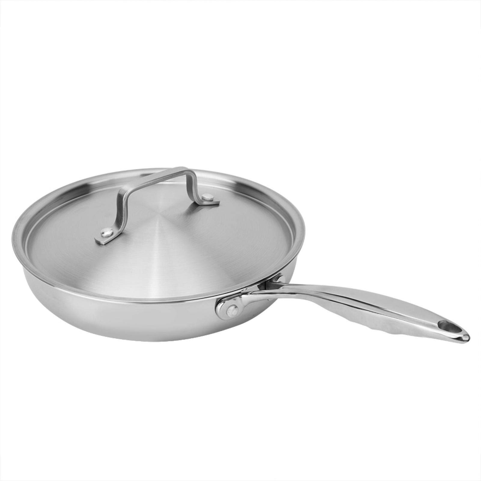 Kuuleyn Padella Acciaio Inox 24 cm 3 Strati con Coperchio