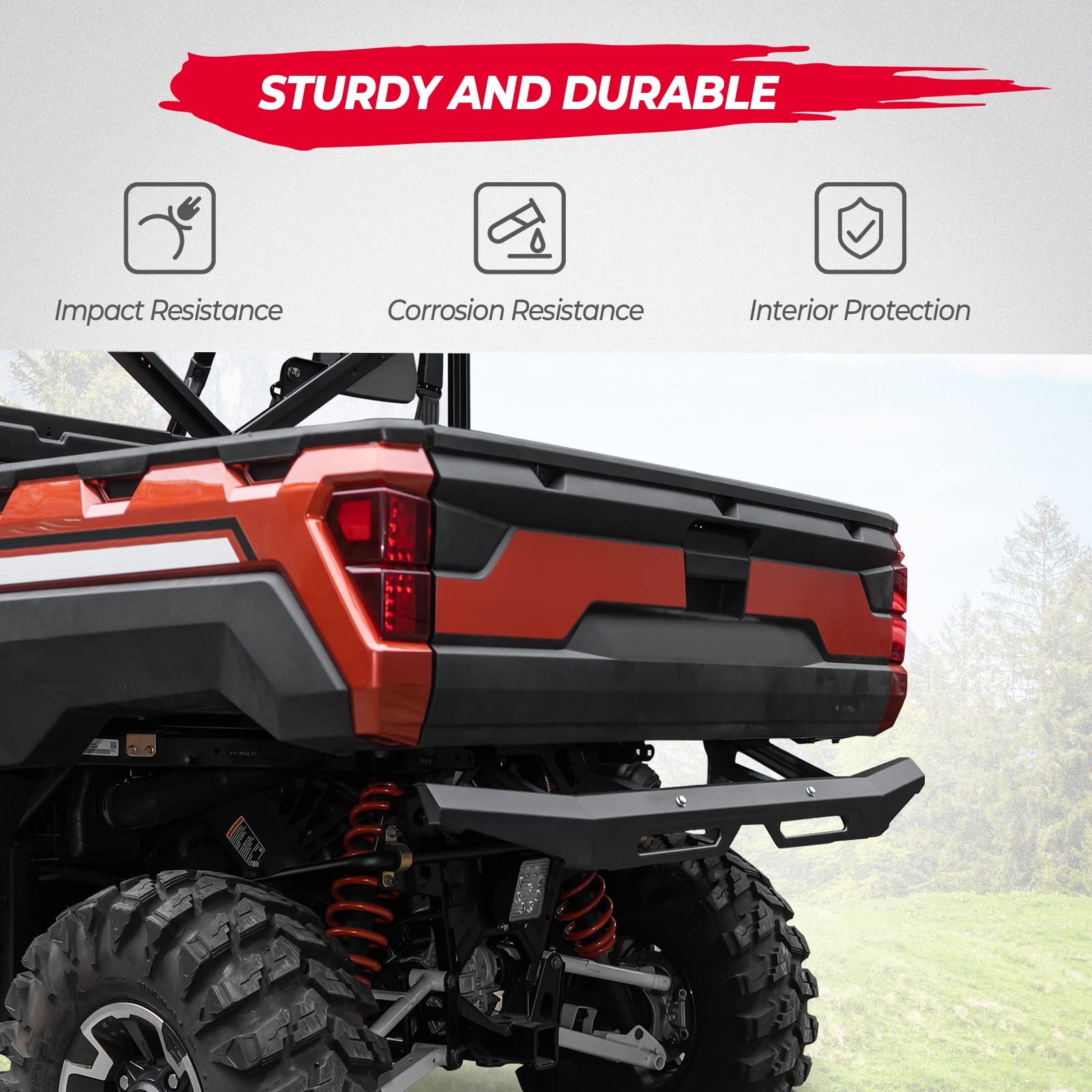 Kemimoto Paraurti Posteriore Acciaio per Polaris Ranger XP 1000