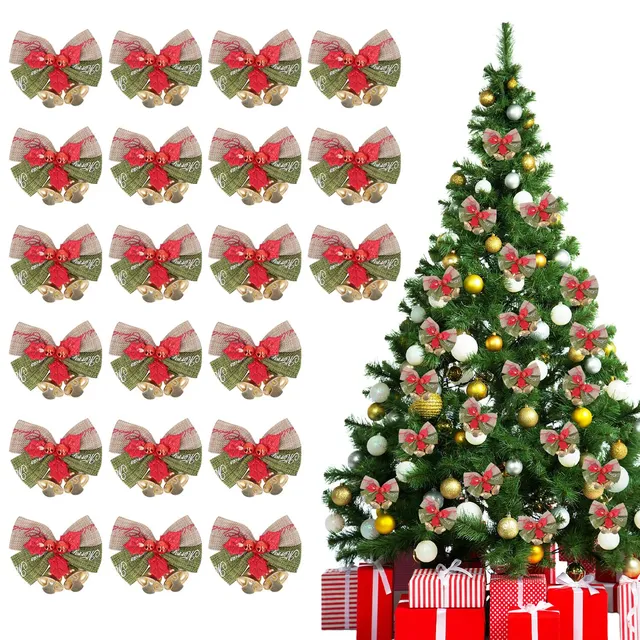 Hapivida Mini Fiocchi Natale con Campane 50 Pezzi