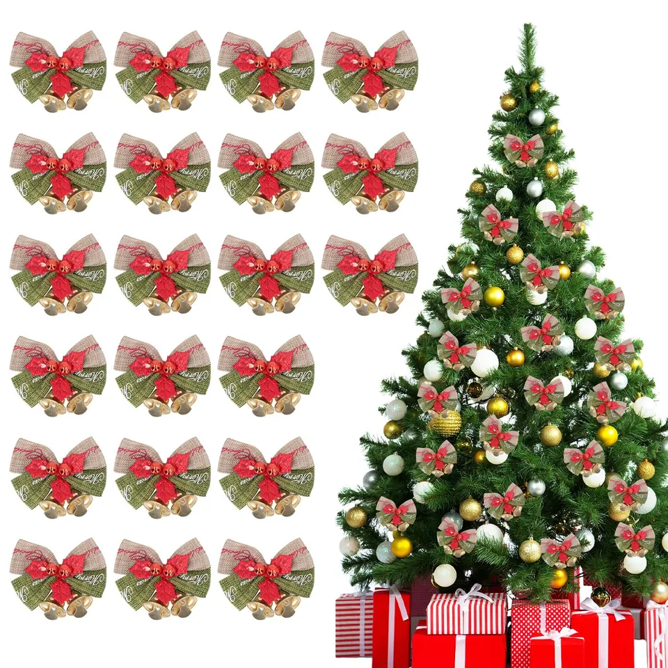 Hapivida Mini Fiocchi Natale con Campane 50 Pezzi