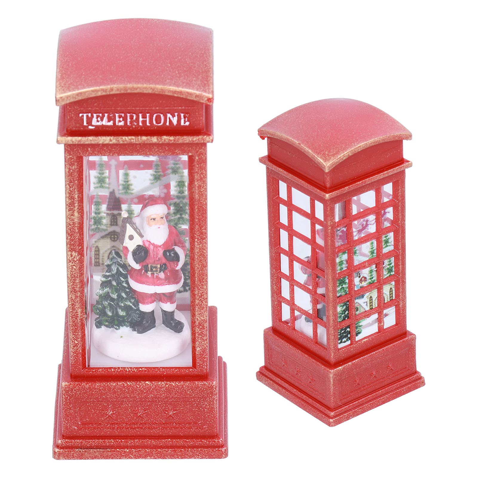 Hapivida Cabina Telefonica Natale LED Rossa C Un Pezzo