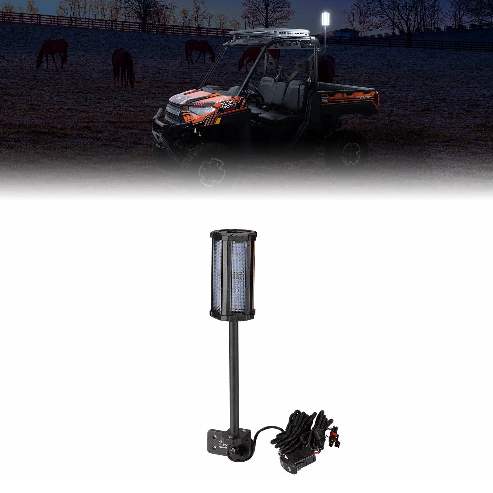 Kemimoto Ranger 1000 faro lavoro LED 12V IP65 posteriore