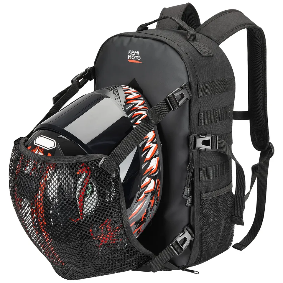 KEMIMOTO zaino moto porta casco 20L impermeabile nero