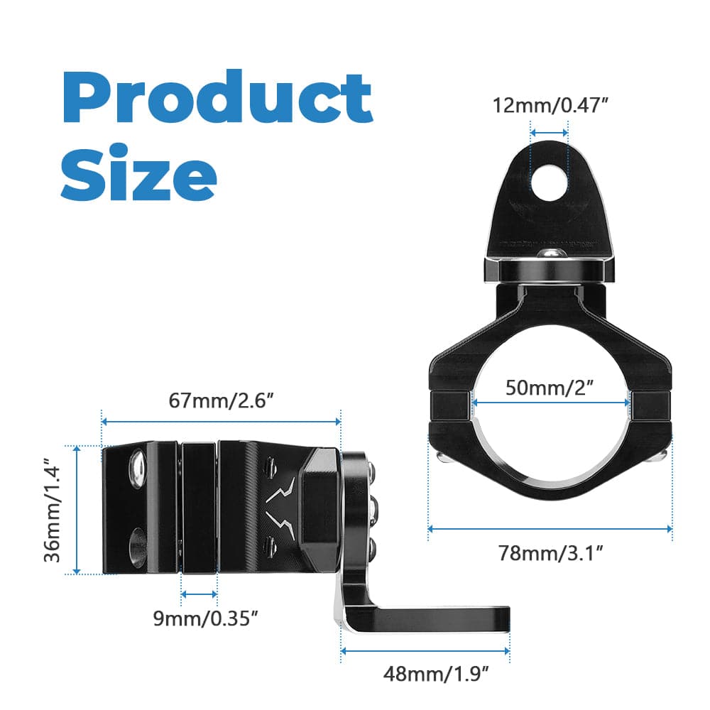 Kemimoto B0111-02504BK supporto bandiera 1pz alluminio 44-51mm