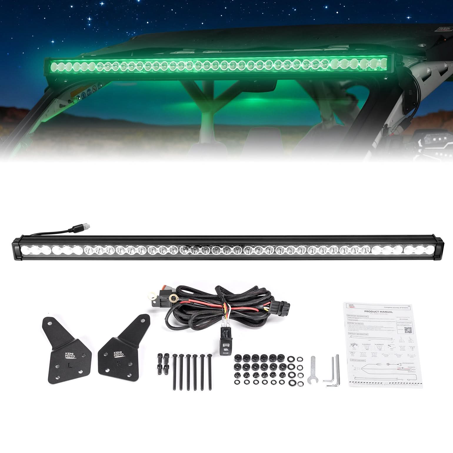 KEMIMOTO Maverick X3 barra LED RGB 50" 390W impermeabile