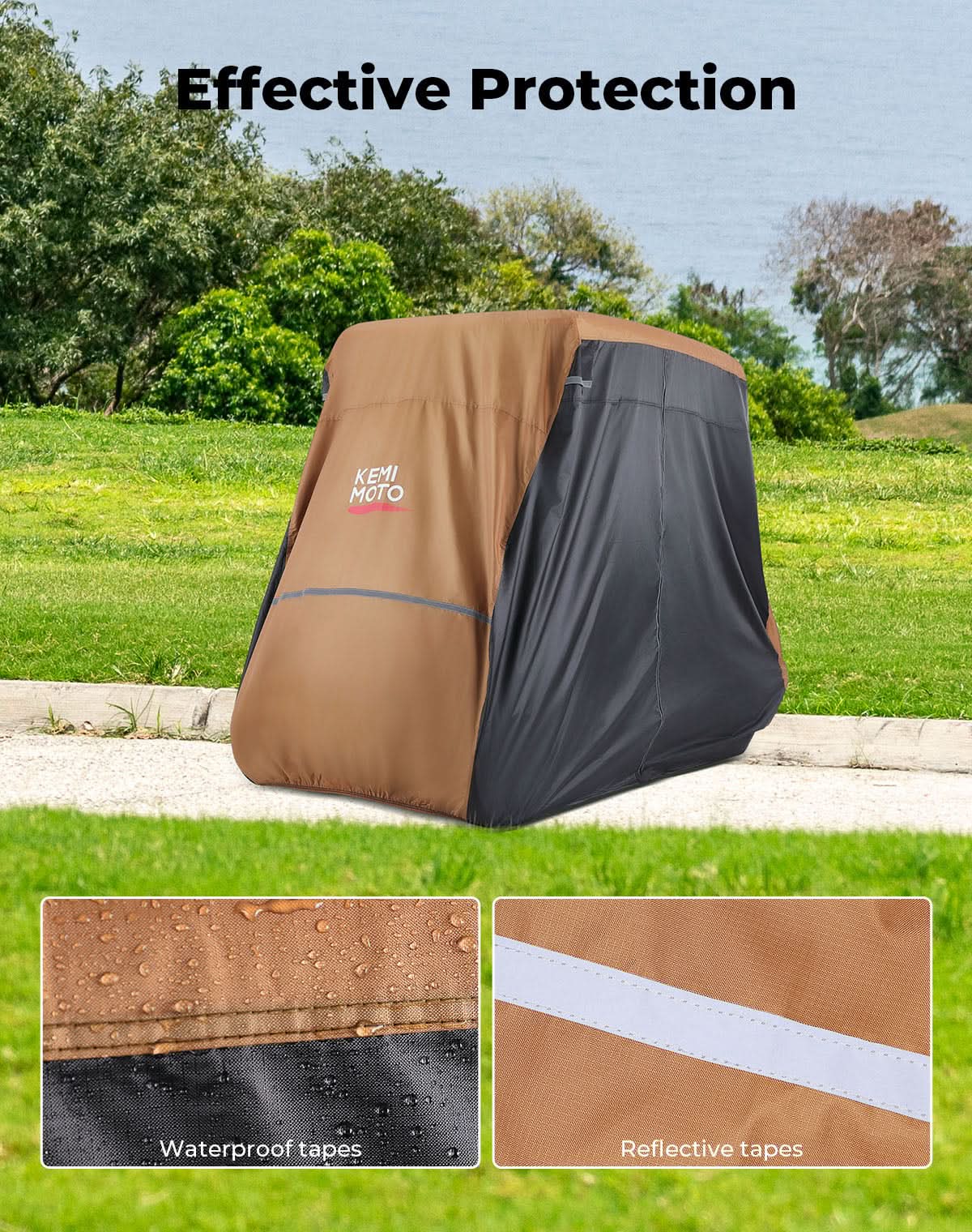 KEMIMOTO Telo Golf Cart 2-4 Posti 600D Impermeabile con Borsa