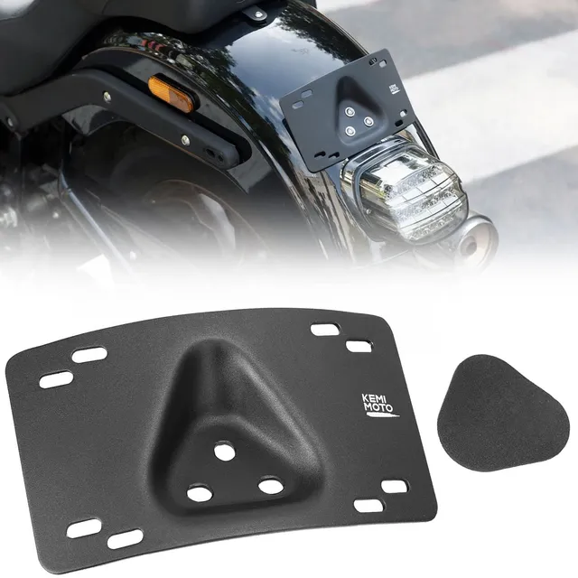 KEMIMOTO portatarga moto curvo 3 fori alluminio