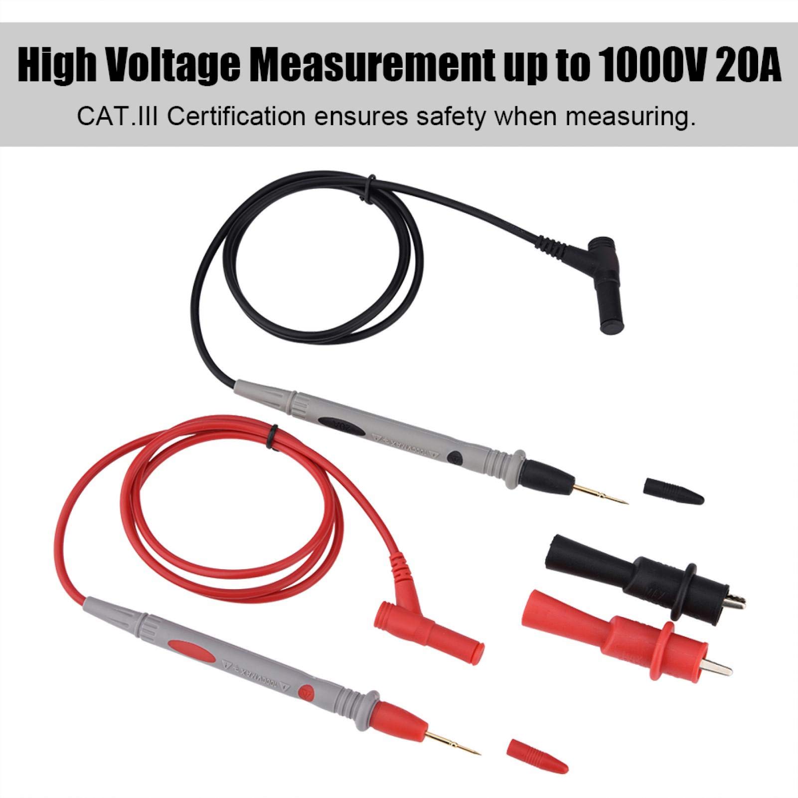 Kuuleyn Puntali Multimetro 1000V 20A Kit con Coccodrilli Affilati