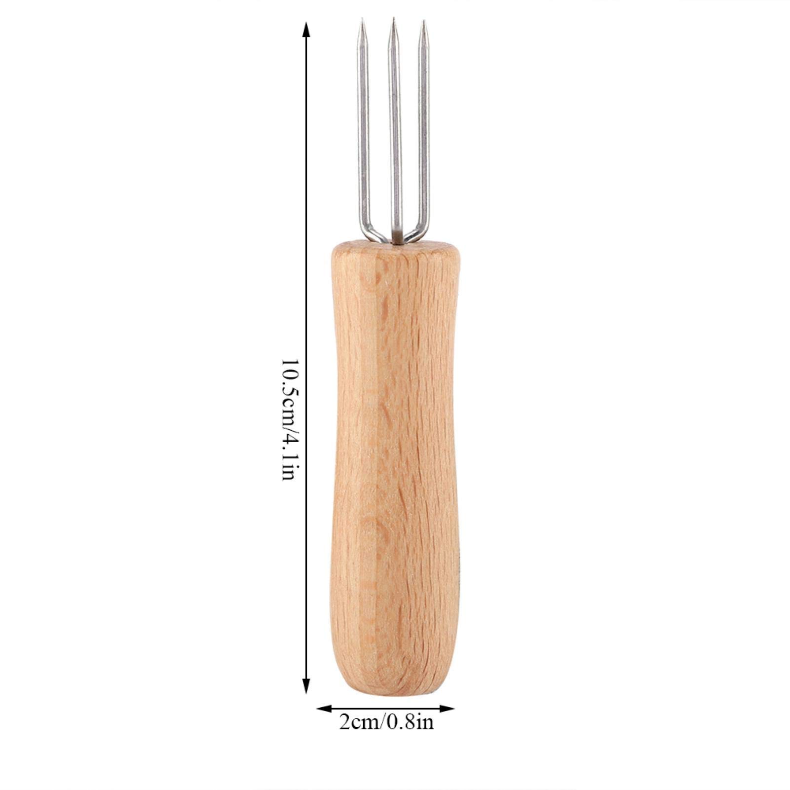 Kuuleyn Forchette Barbecue Acciaio Inox 4 Pezzi Manico Legno
