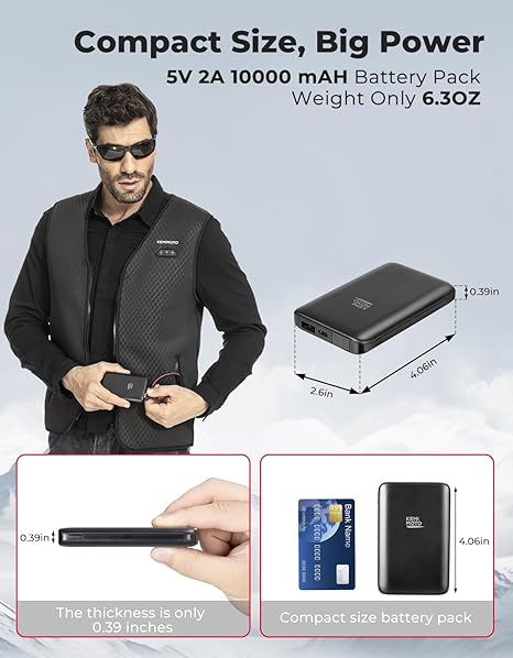 KEMIMOTO Gilet Riscaldato con Batteria 6 Zone Taglia L