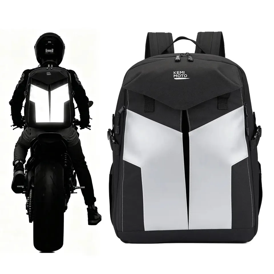 Kemimoto 30L zaino moto riflettente porta casco