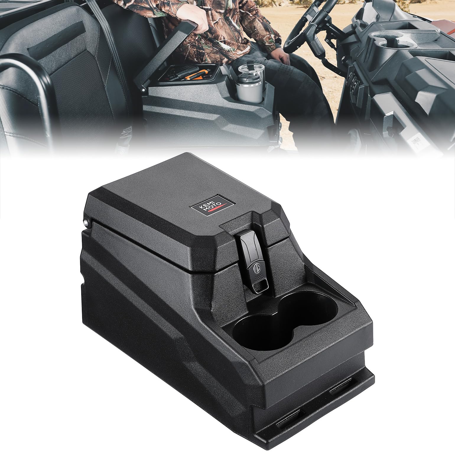 KEMIMOTO Console Centrale Bracciolo Ranger XP 1000 con Portabicchieri