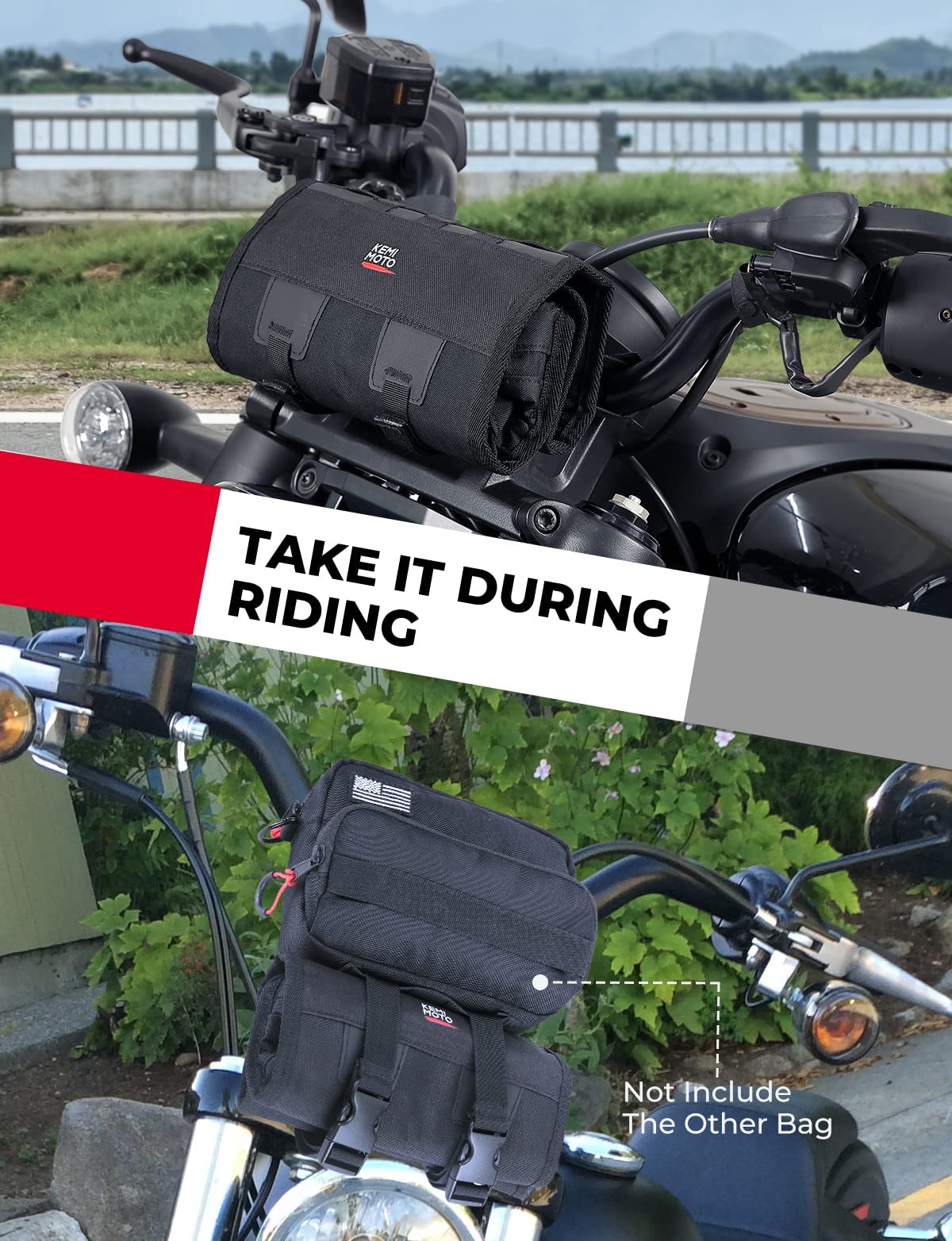 KEMIMOTO borsa attrezzi moto arrotolabile nera
