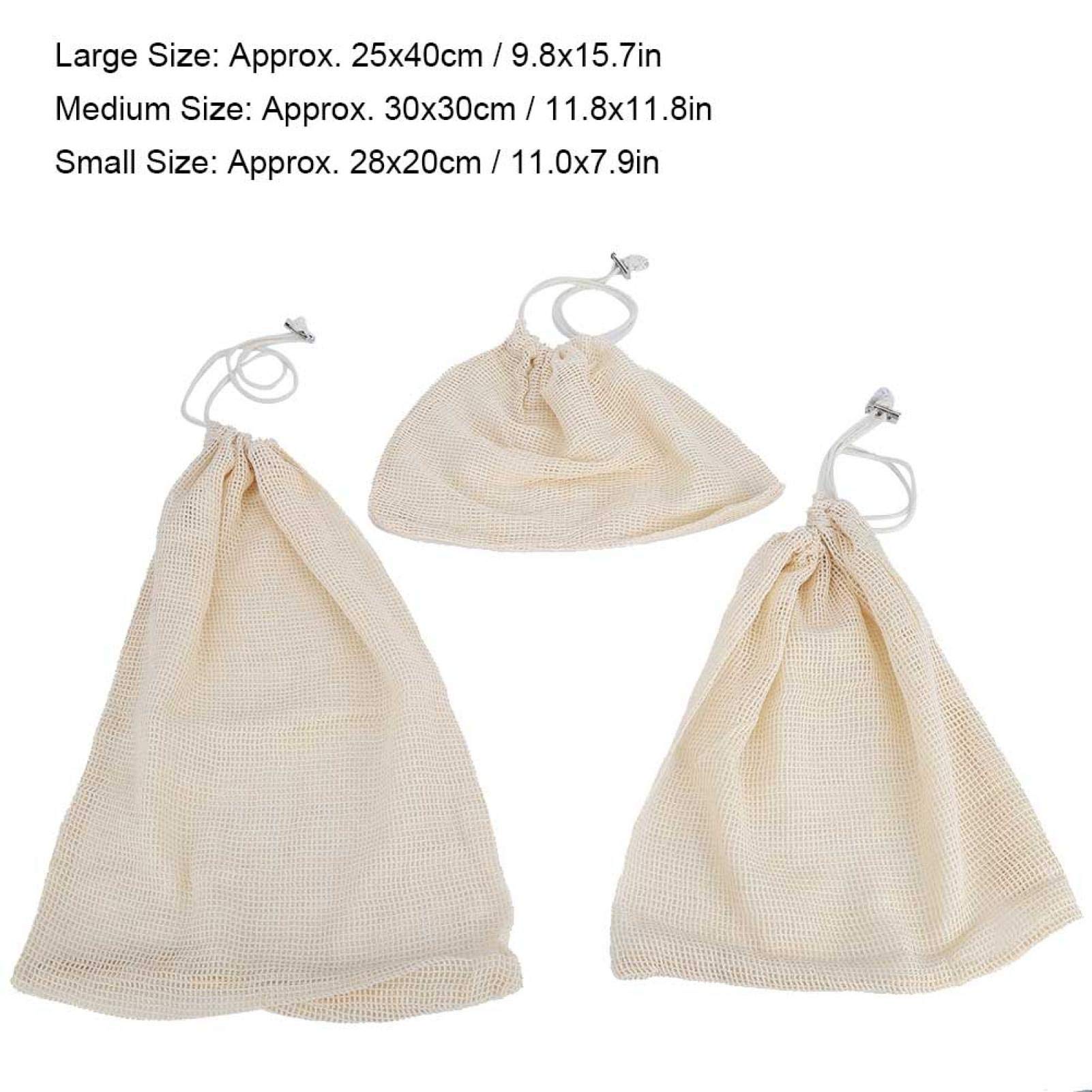 Kuuleyn Sacchetti rete cotone 9 pezzi con coulisse