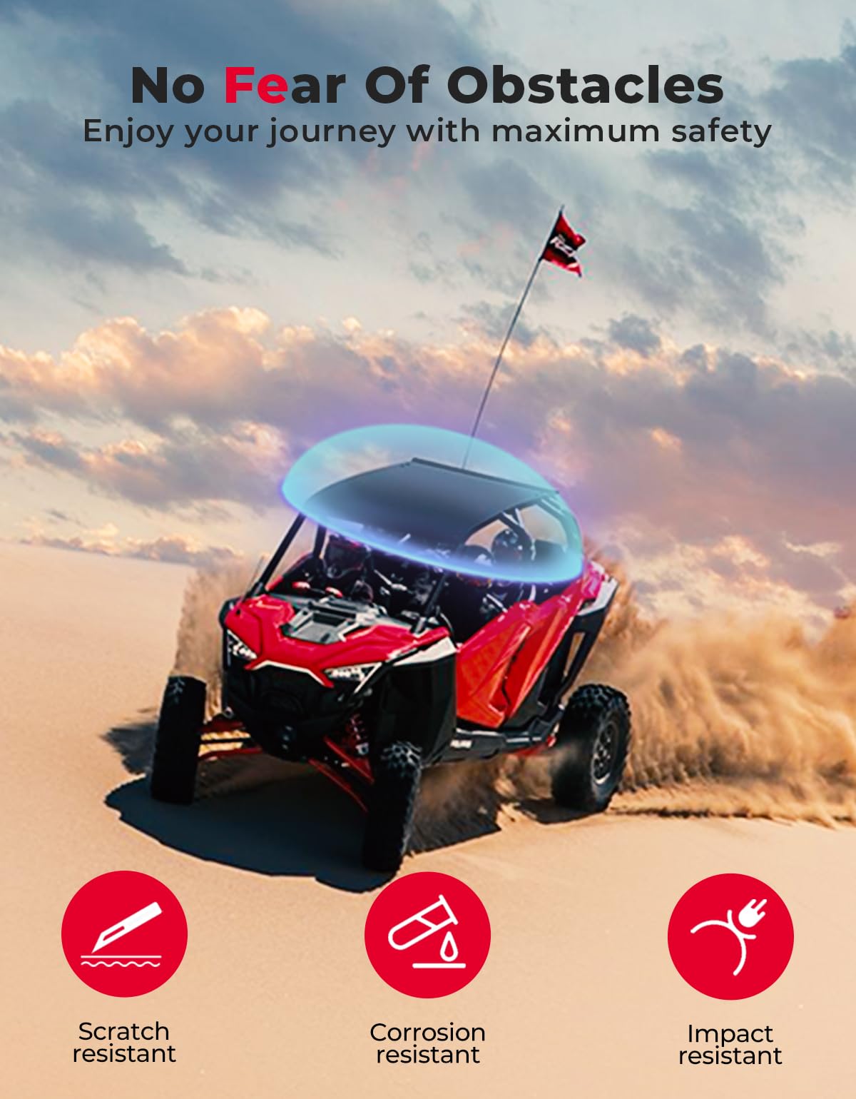 Kemimoto RZR PRO XP4 tetto alluminio 2 pezzi nero
