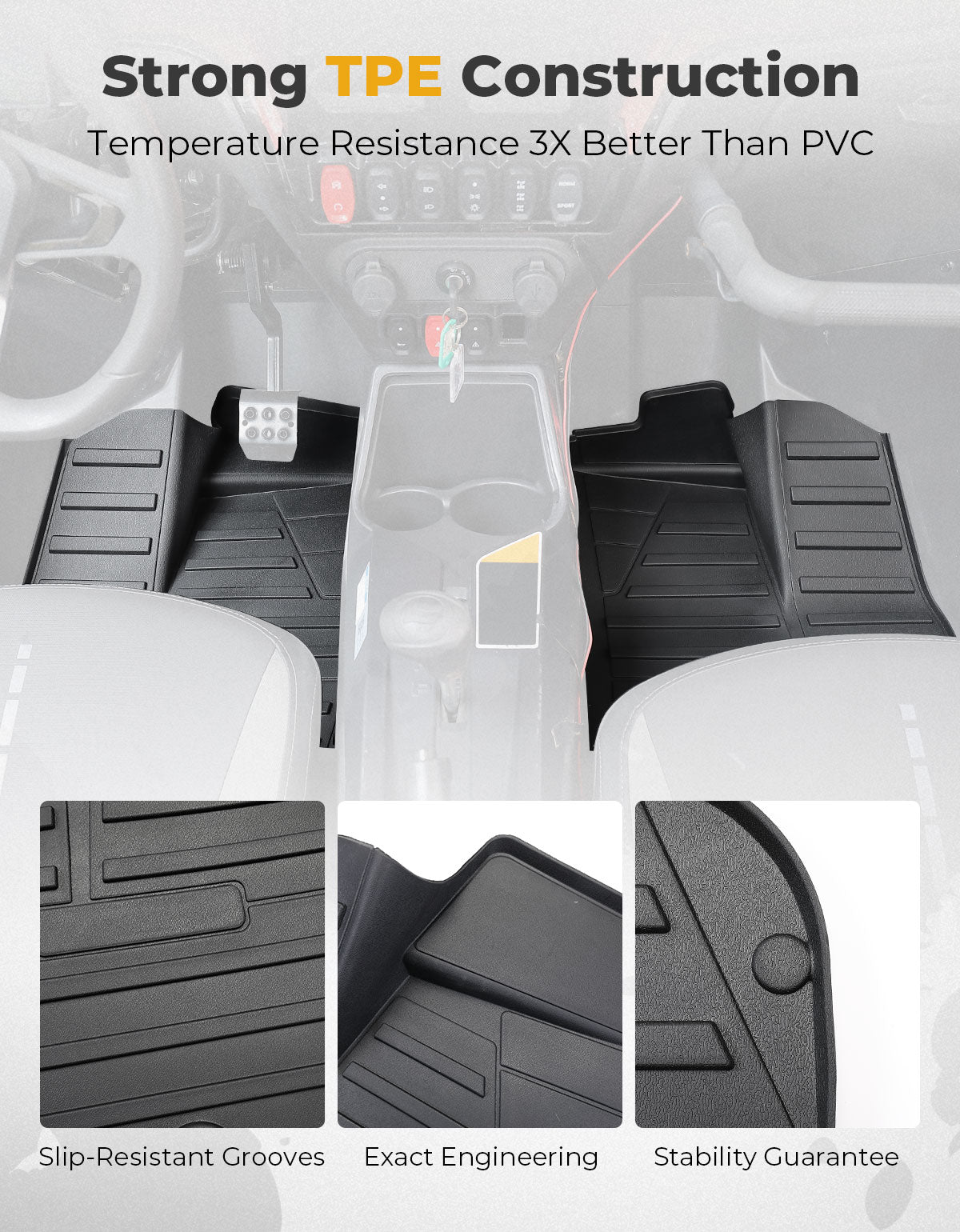 Kemimoto tappetini anteriori Zforce 950 TPE 2 pz antiscivolo