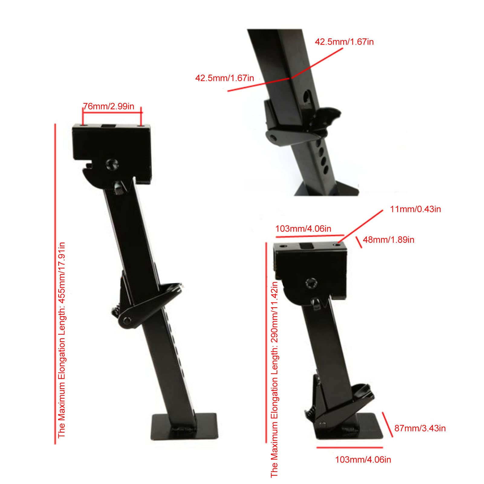AOWINHIT Martinetto Stabilizzatore 290-455 mm 1000 lb