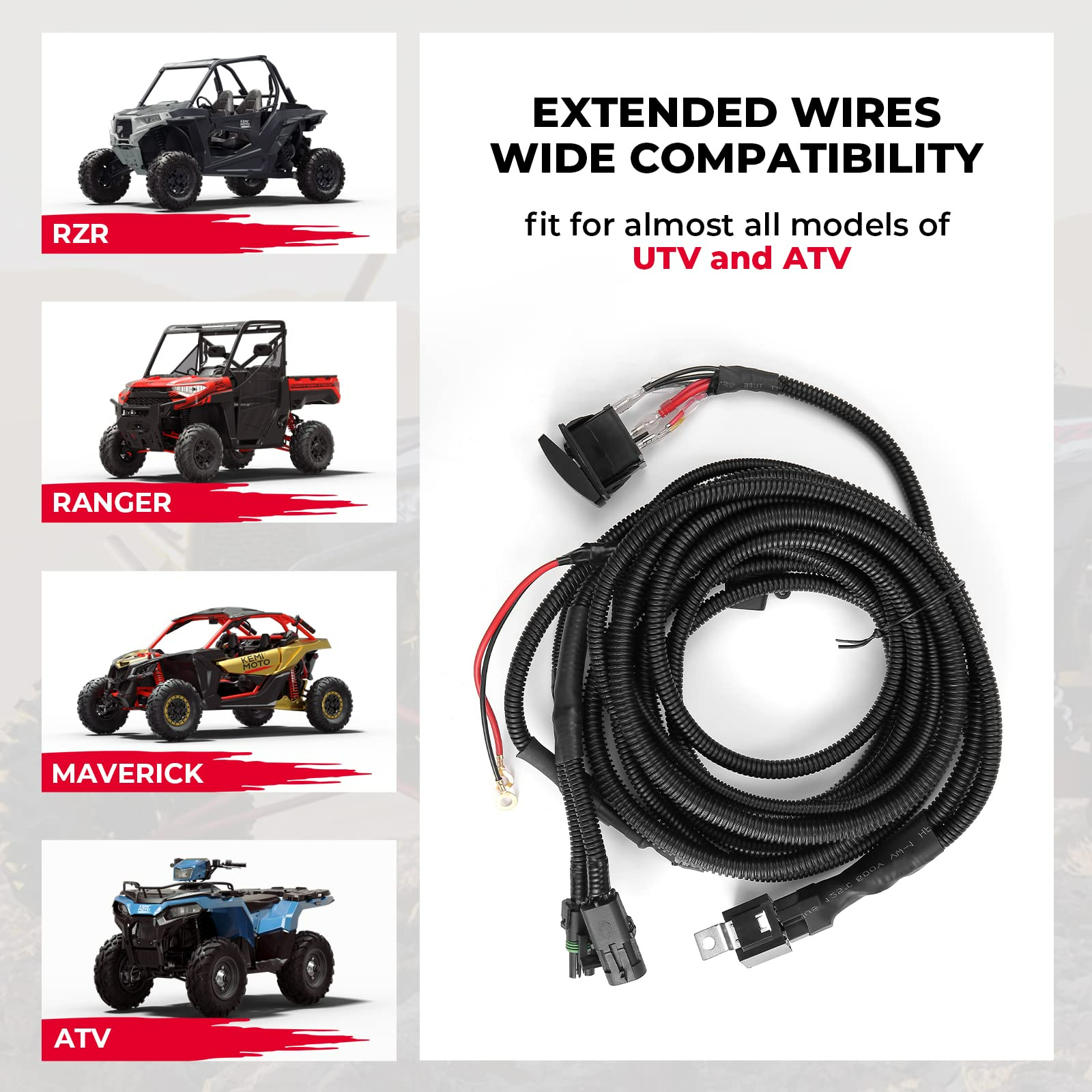 KEMIMOTO kit interruttore ventola 12V con relè per Polaris Can-Am