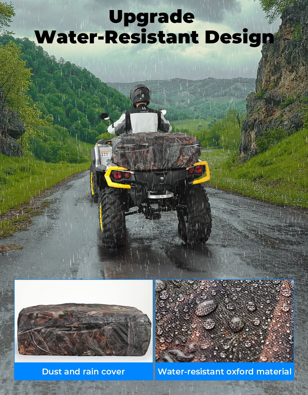 KEMIMOTO Borsa Portapacchi ATV 80L con Borsa Frigo Mimetica