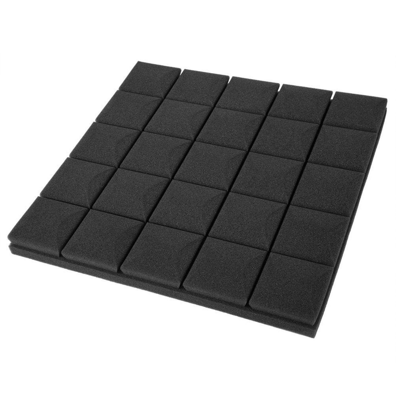 Kuuleyn Pannelli Acustici 50x50x5cm Pannelli Fonoassorbenti Nero 6 Pezzi