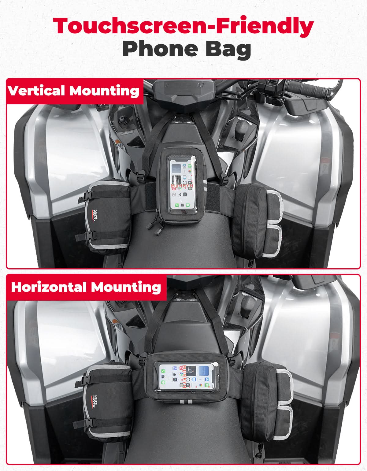 Kemimoto Borsa Serbatoio ATV Termica con Porta Telefono