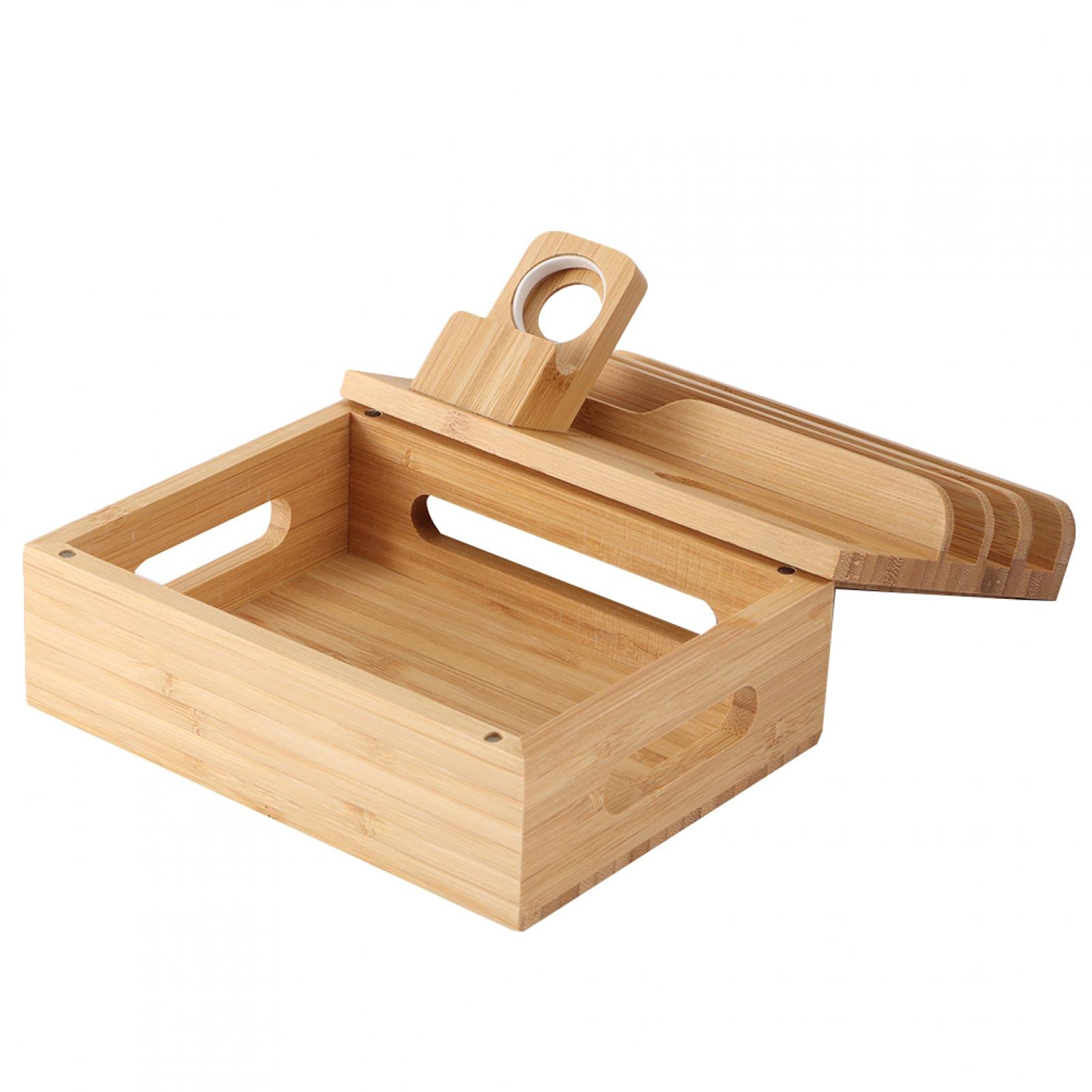 Kuuleyn Organizer Scrivania Bambù Porta Cellulare Orologio