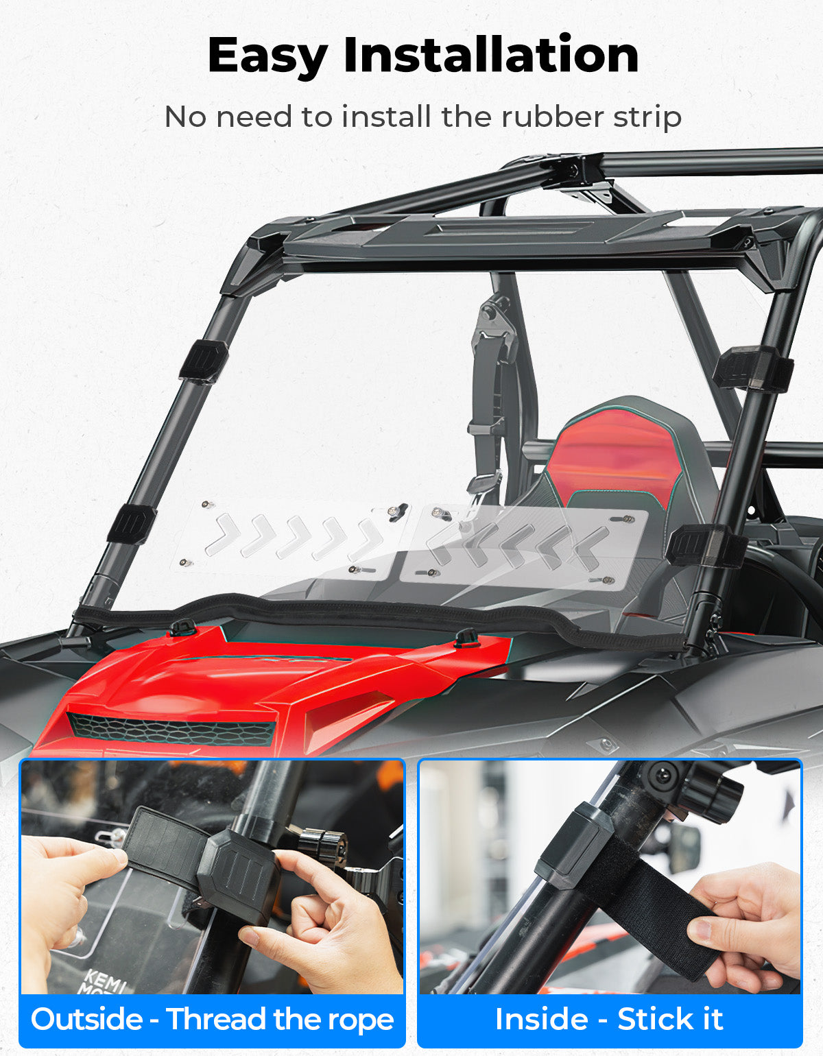 Kemimoto RZR XP 1000 parabrezza anteriore ventilato