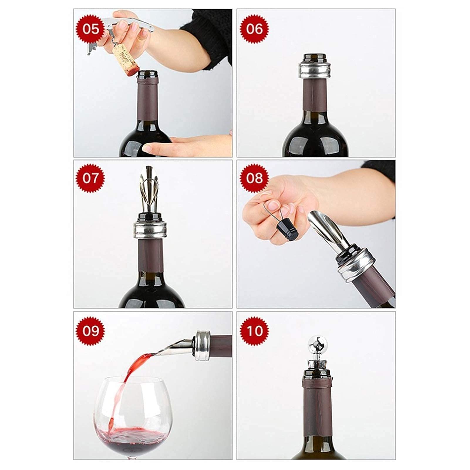Kuuleyn Kit apribottiglie vino 5 pezzi con cavatappi