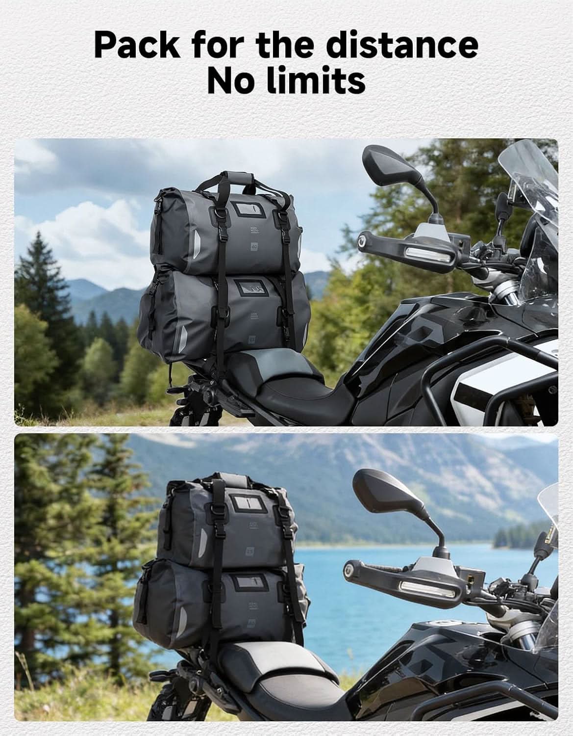 KEMIMOTO borsa moto impermeabile 40L grigia IPX6