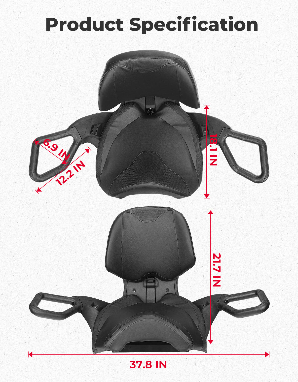 Kemimoto Outlander MAX sedile posteriore con braccioli