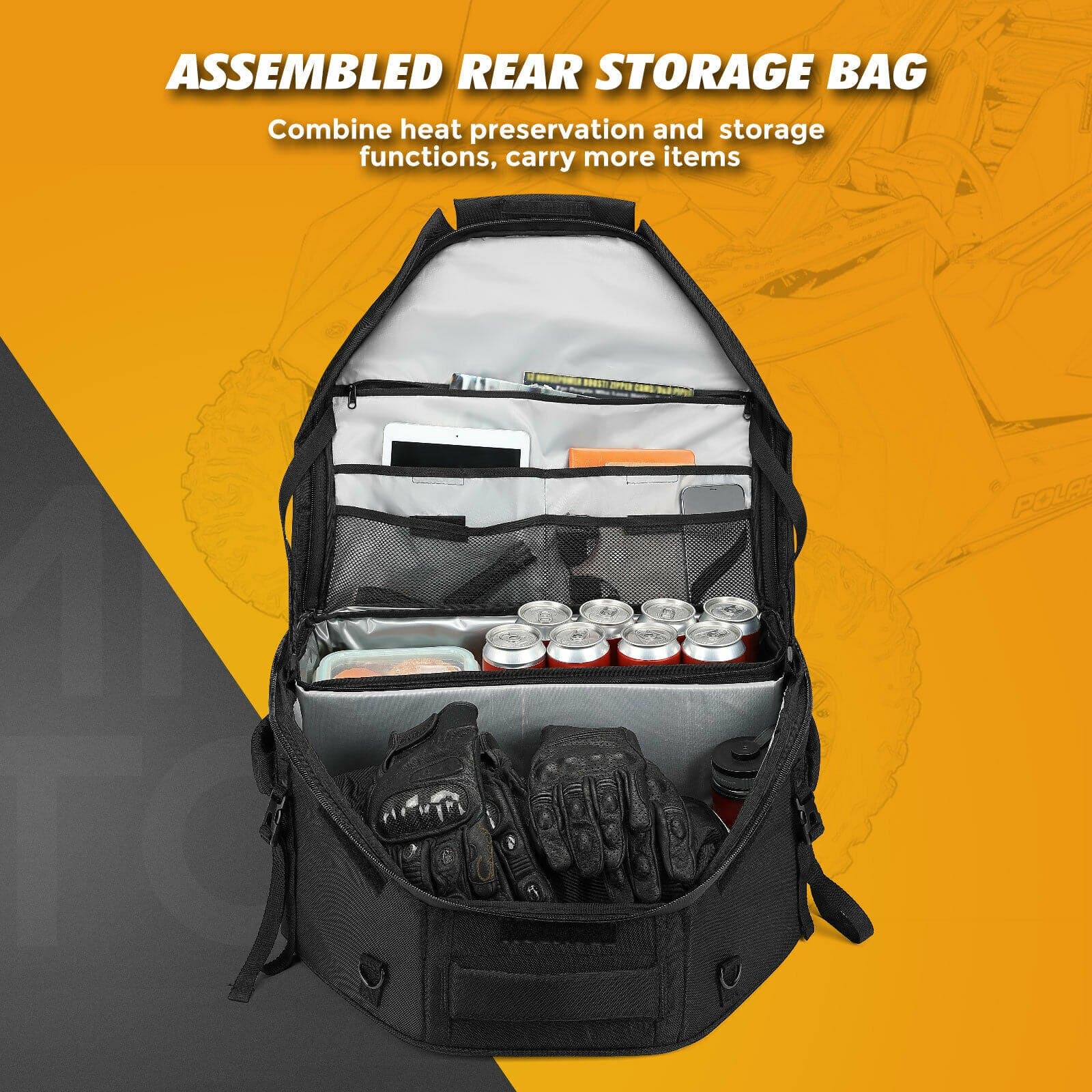 KEMIMOTO RZR borsa posteriore UTV 30L impermeabile con termica