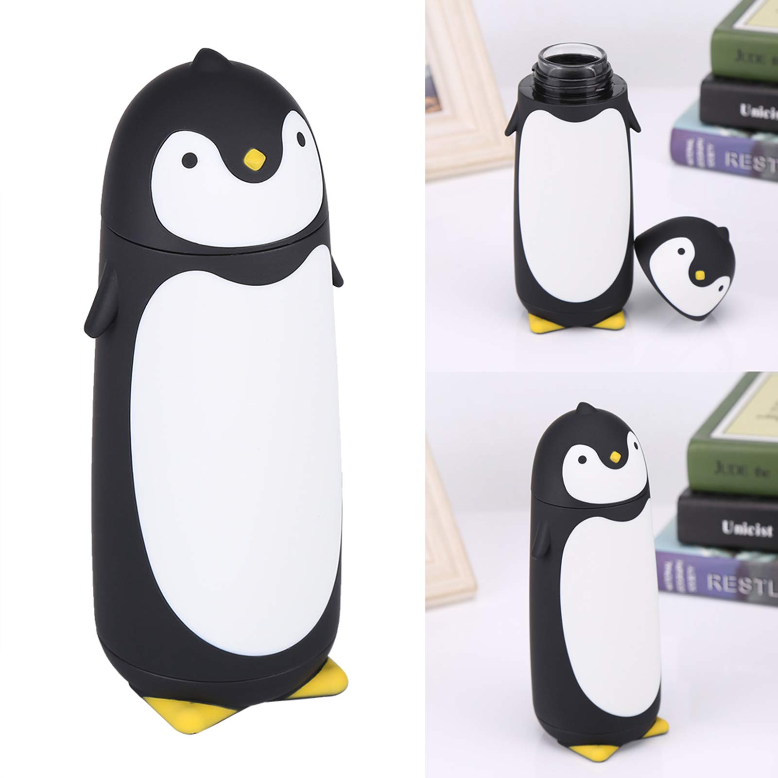 Kuuleyn Thermos Pinguino 300 ml Tazza Viaggio Nero Vetro